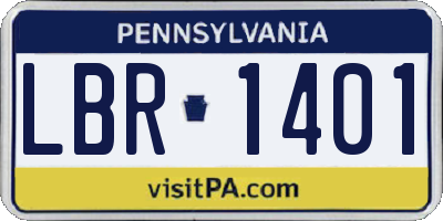 PA license plate LBR1401