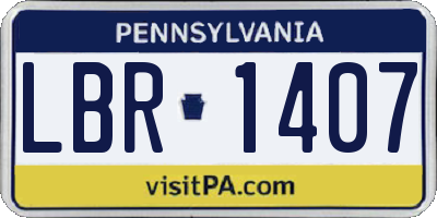 PA license plate LBR1407