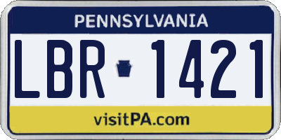 PA license plate LBR1421