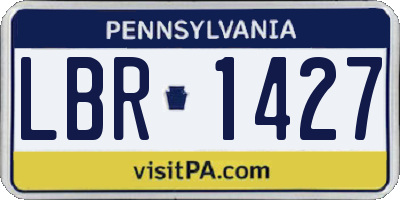 PA license plate LBR1427