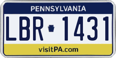 PA license plate LBR1431