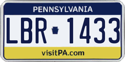 PA license plate LBR1433