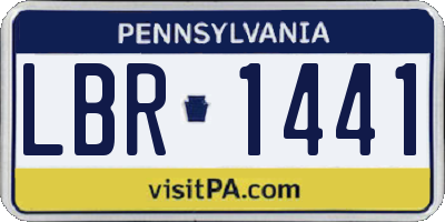 PA license plate LBR1441