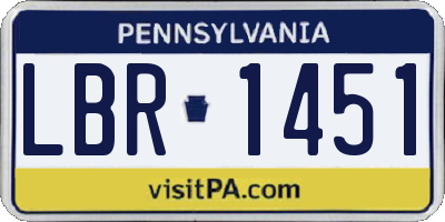 PA license plate LBR1451