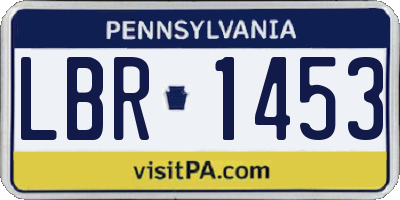 PA license plate LBR1453