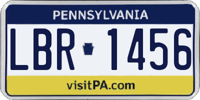 PA license plate LBR1456