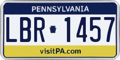 PA license plate LBR1457