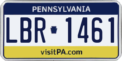 PA license plate LBR1461