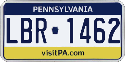 PA license plate LBR1462