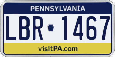 PA license plate LBR1467