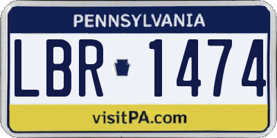 PA license plate LBR1474