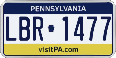PA license plate LBR1477