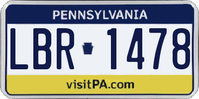 PA license plate LBR1478