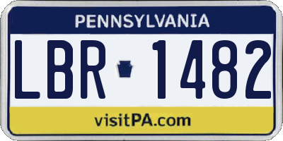 PA license plate LBR1482