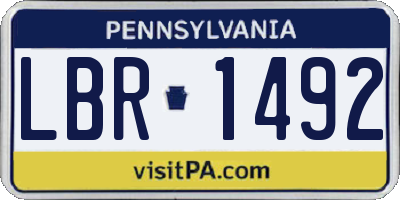 PA license plate LBR1492