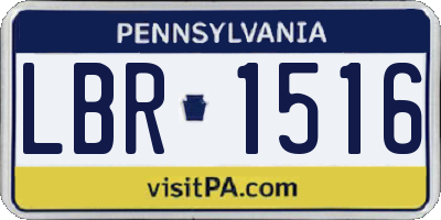 PA license plate LBR1516