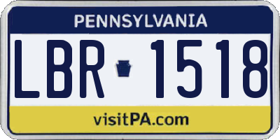 PA license plate LBR1518