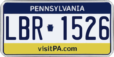 PA license plate LBR1526