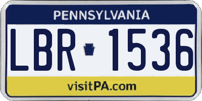 PA license plate LBR1536