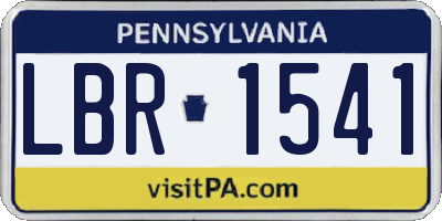 PA license plate LBR1541