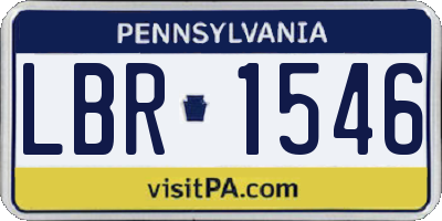 PA license plate LBR1546