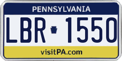 PA license plate LBR1550