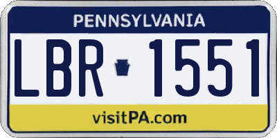 PA license plate LBR1551