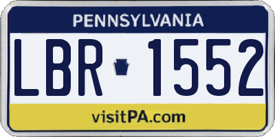 PA license plate LBR1552
