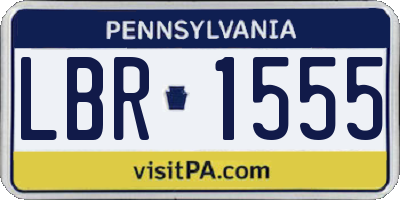 PA license plate LBR1555