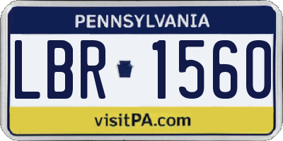 PA license plate LBR1560