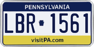 PA license plate LBR1561