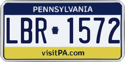 PA license plate LBR1572