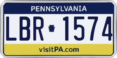 PA license plate LBR1574