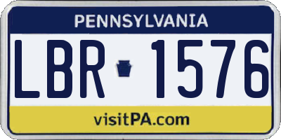 PA license plate LBR1576