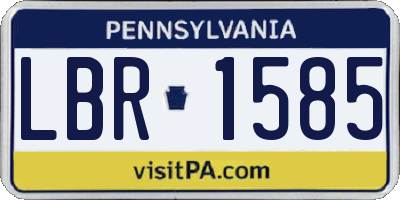 PA license plate LBR1585