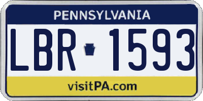PA license plate LBR1593