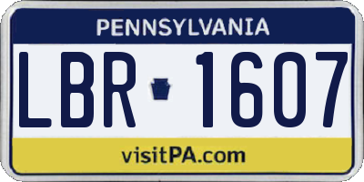 PA license plate LBR1607