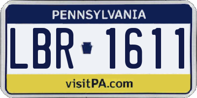 PA license plate LBR1611