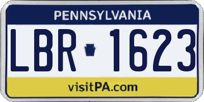 PA license plate LBR1623