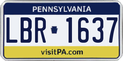 PA license plate LBR1637