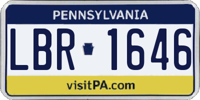 PA license plate LBR1646