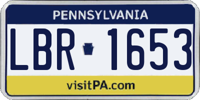 PA license plate LBR1653