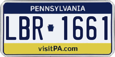 PA license plate LBR1661