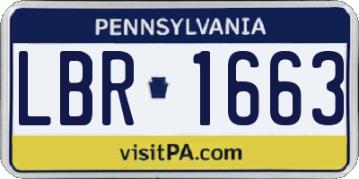 PA license plate LBR1663