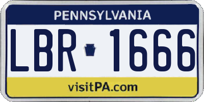 PA license plate LBR1666