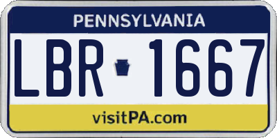PA license plate LBR1667