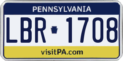 PA license plate LBR1708