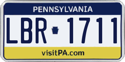 PA license plate LBR1711