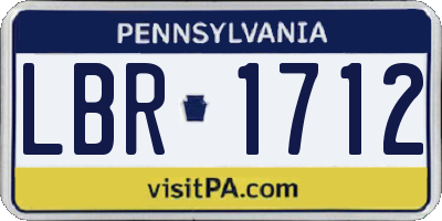 PA license plate LBR1712