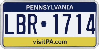 PA license plate LBR1714